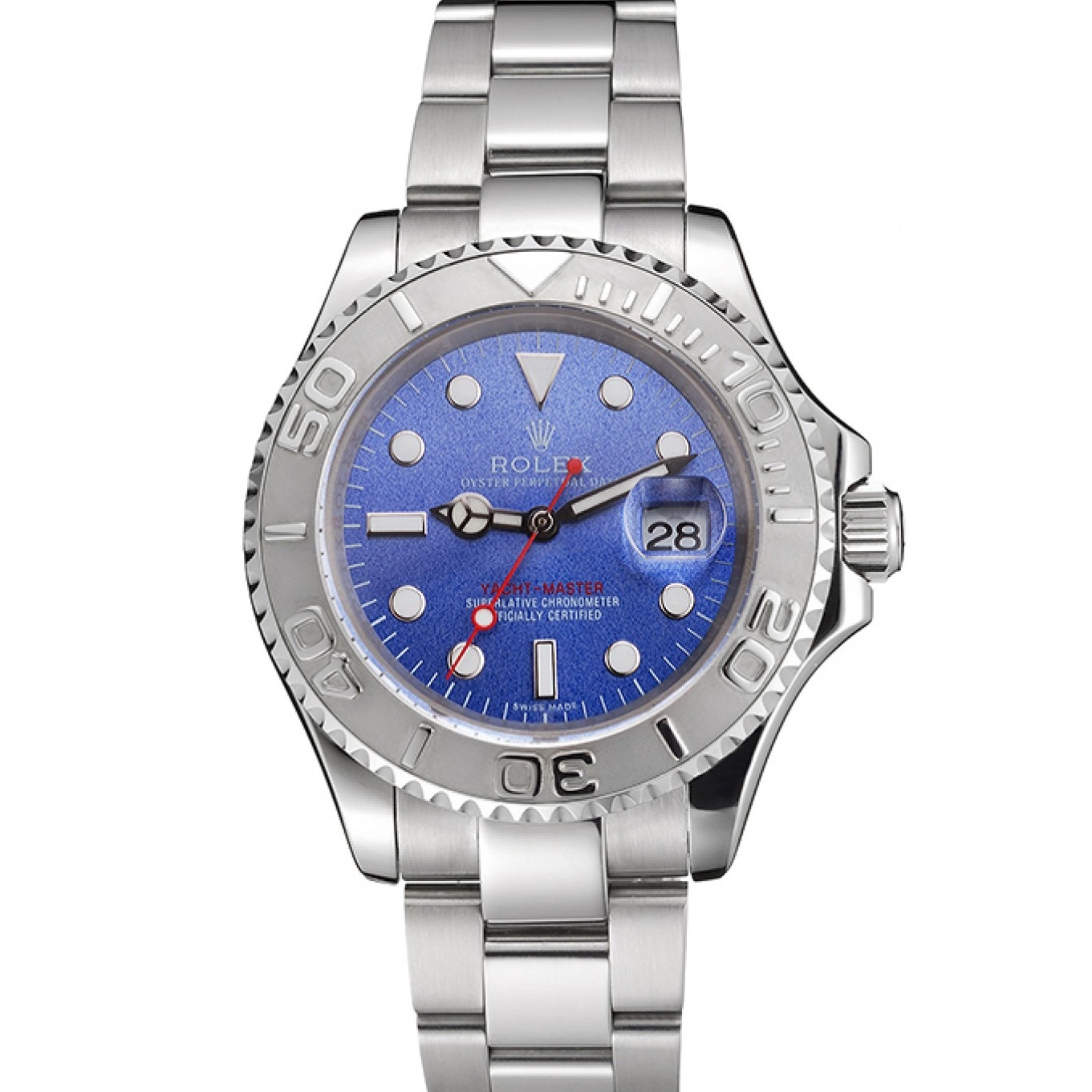 AAA Replica Watches And Blue Swiss Rolex Dial Yacht-Master Steel Stainless Case Bracelet 0719